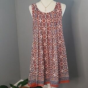 Max Studio Scoop Neck Lined Pull Over Figure Flattering Swing Dress - Size S